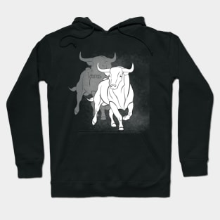 Zodiac sign Taurus - Black and white lineart Hoodie